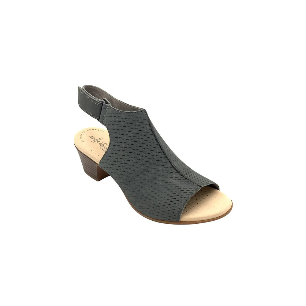 Clarks Collection Leather Heeled Sandals Valarie James Gray - Medium - Picture 2 of 5